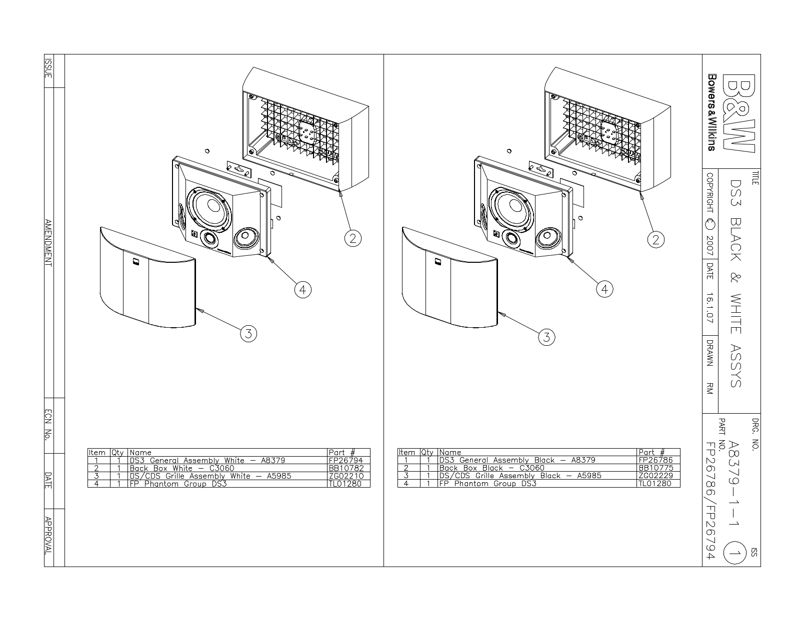 Bowers and Wilkins DS-3 Service manual