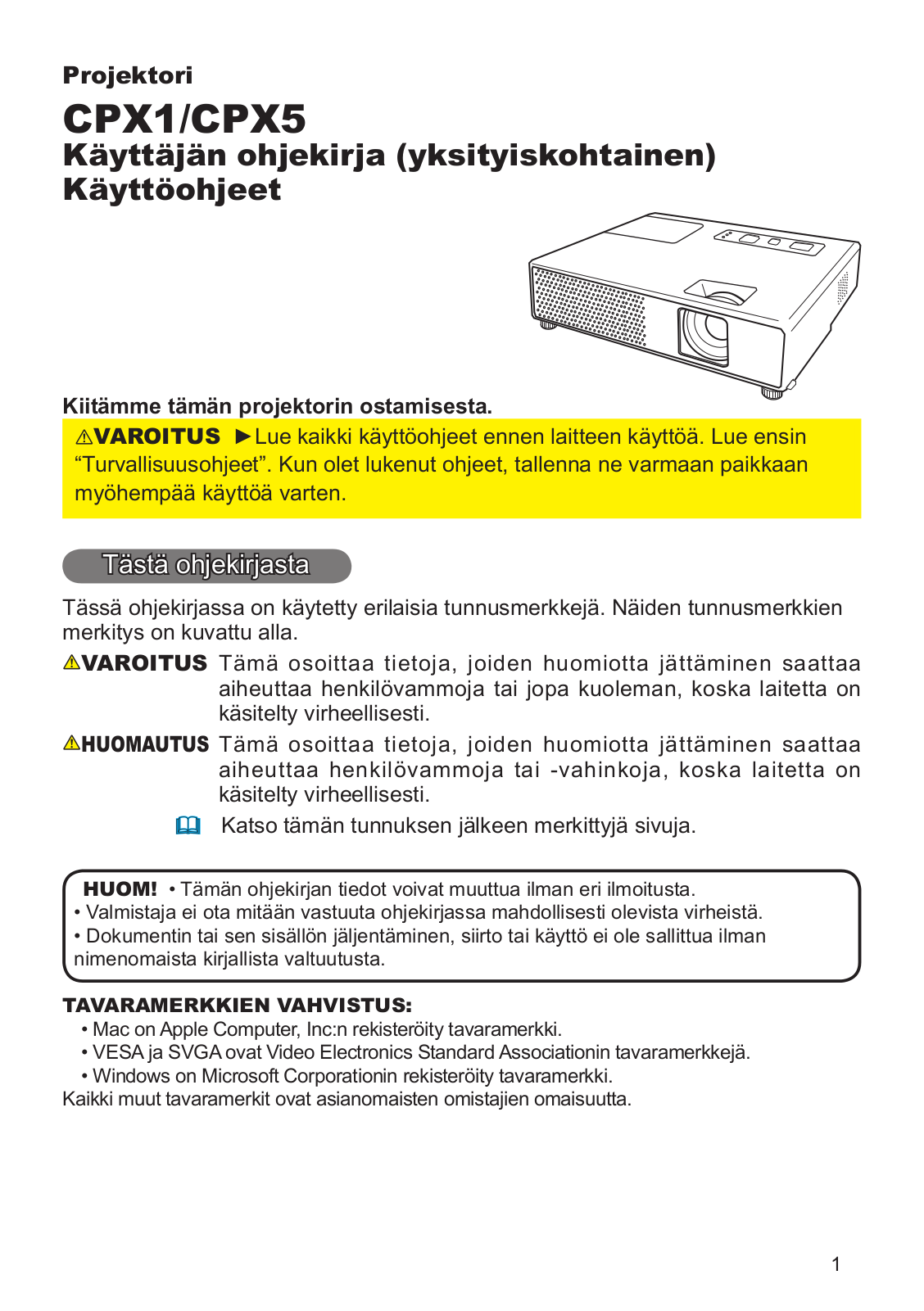 Hitachi CPX1WF User Manual