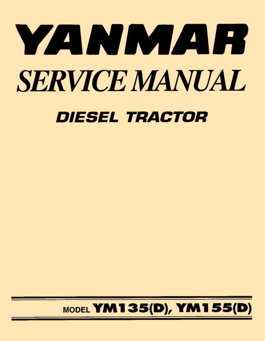 Yanmar YM155d, YM135d Service Manual