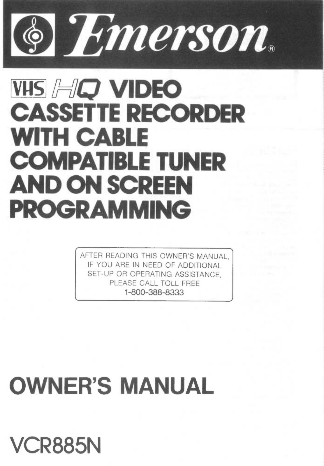 EMERSON VCR885N User Manual