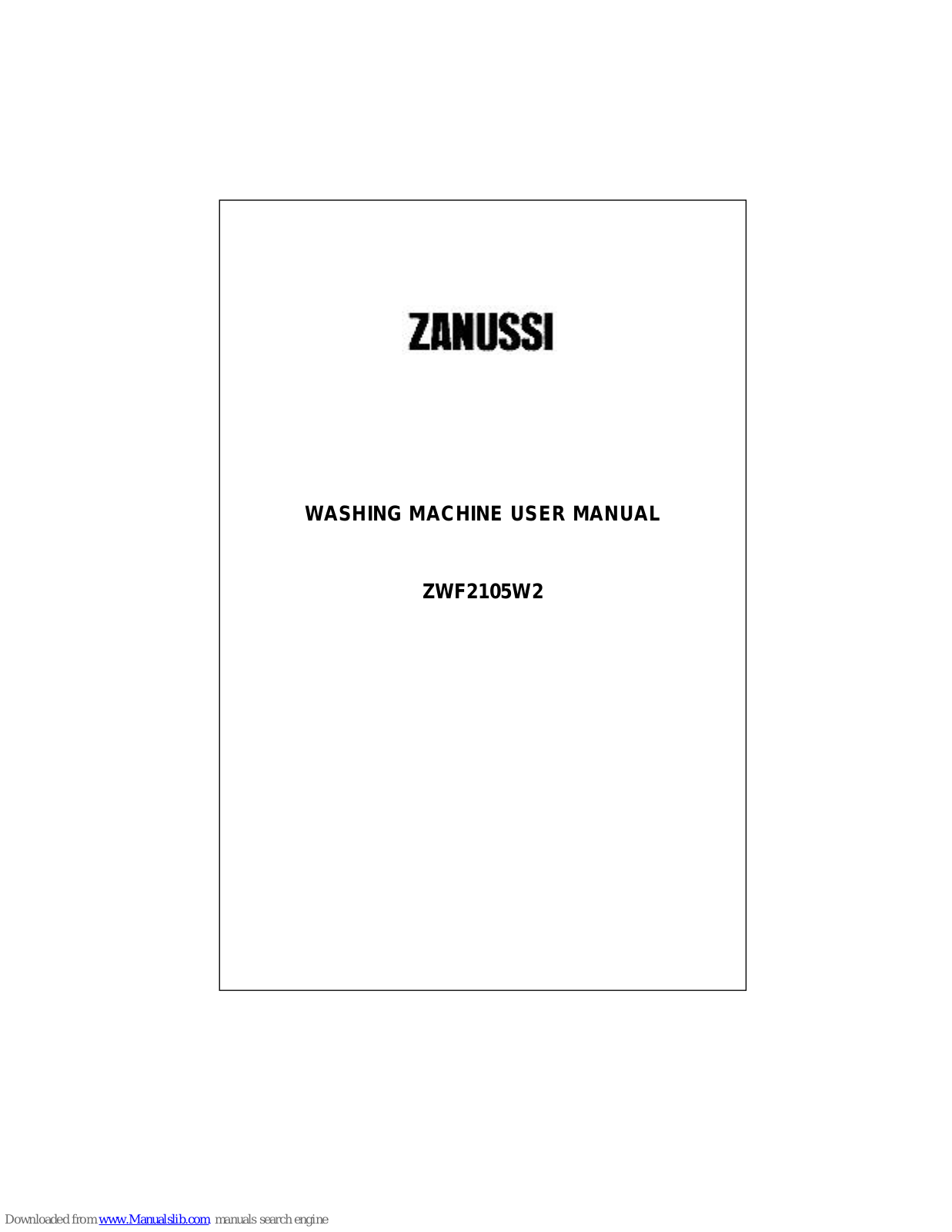 Zanussi ZWF2105W2 User Manual