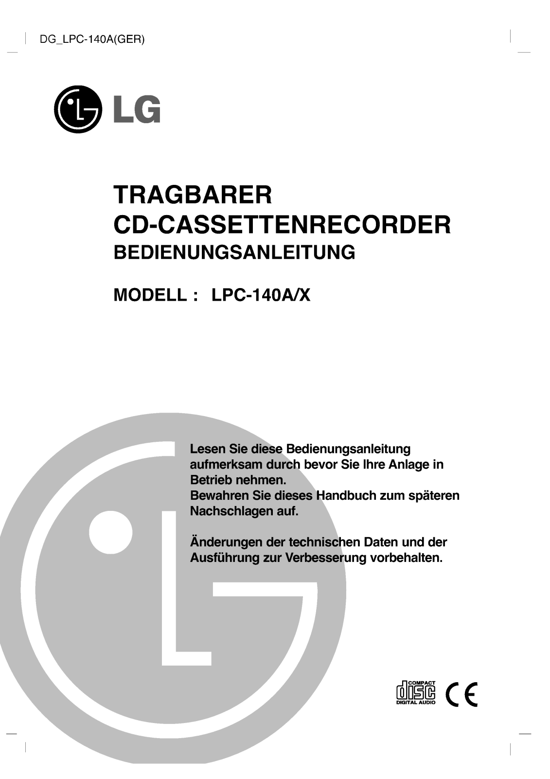 Lg LPC-140A User Manual