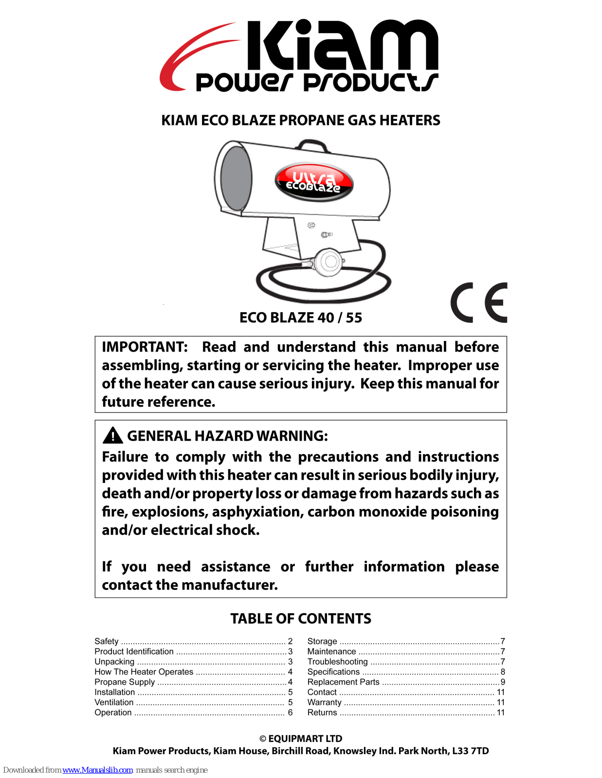 KIAM ECO BLAZE 55, ECO BLAZE 40 User Manual