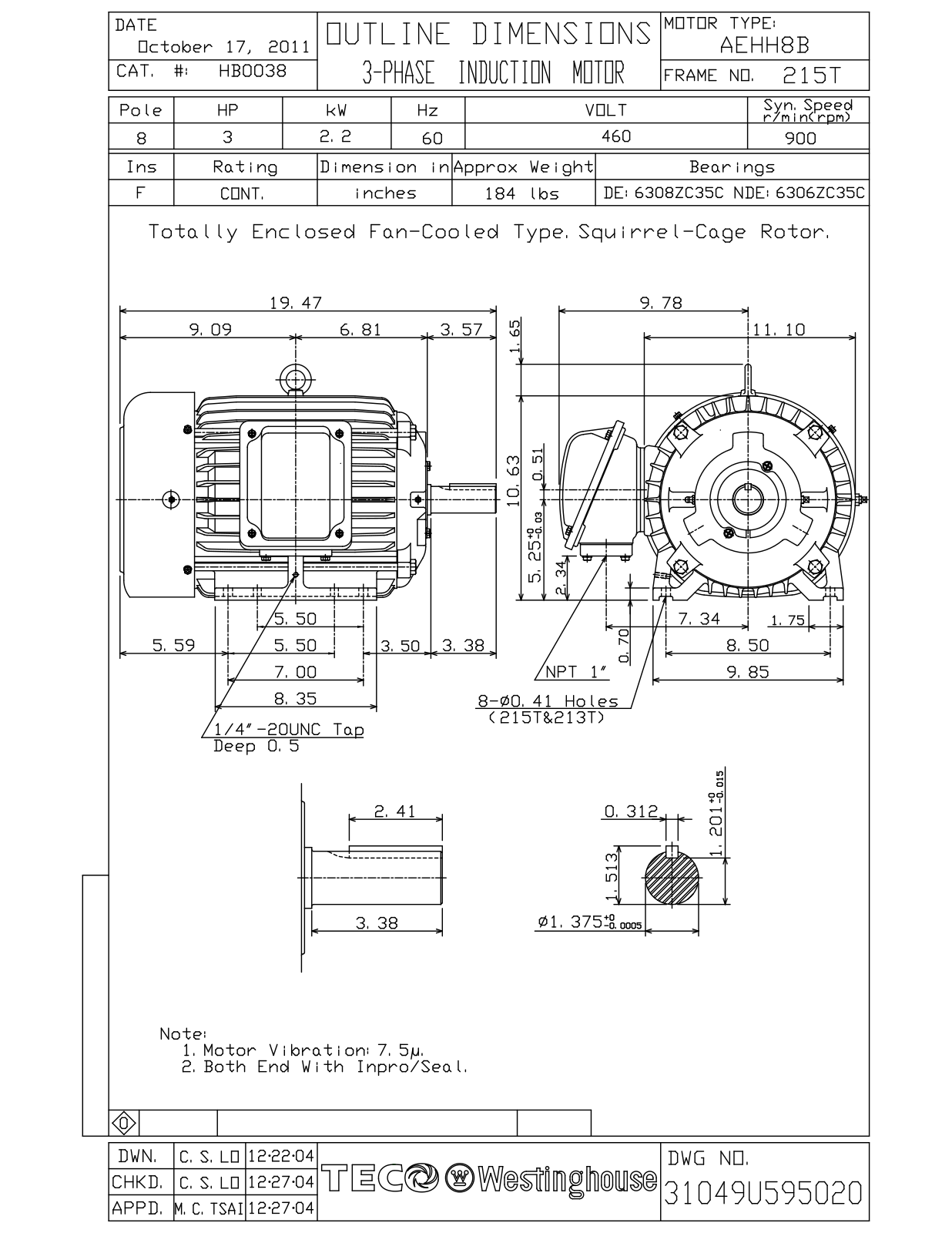 Teco HB0038 Reference Drawing