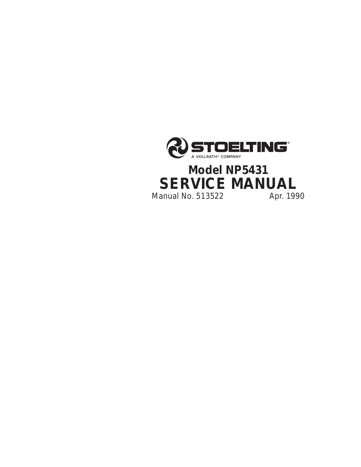 Stoelting NP5431 Operators Manual