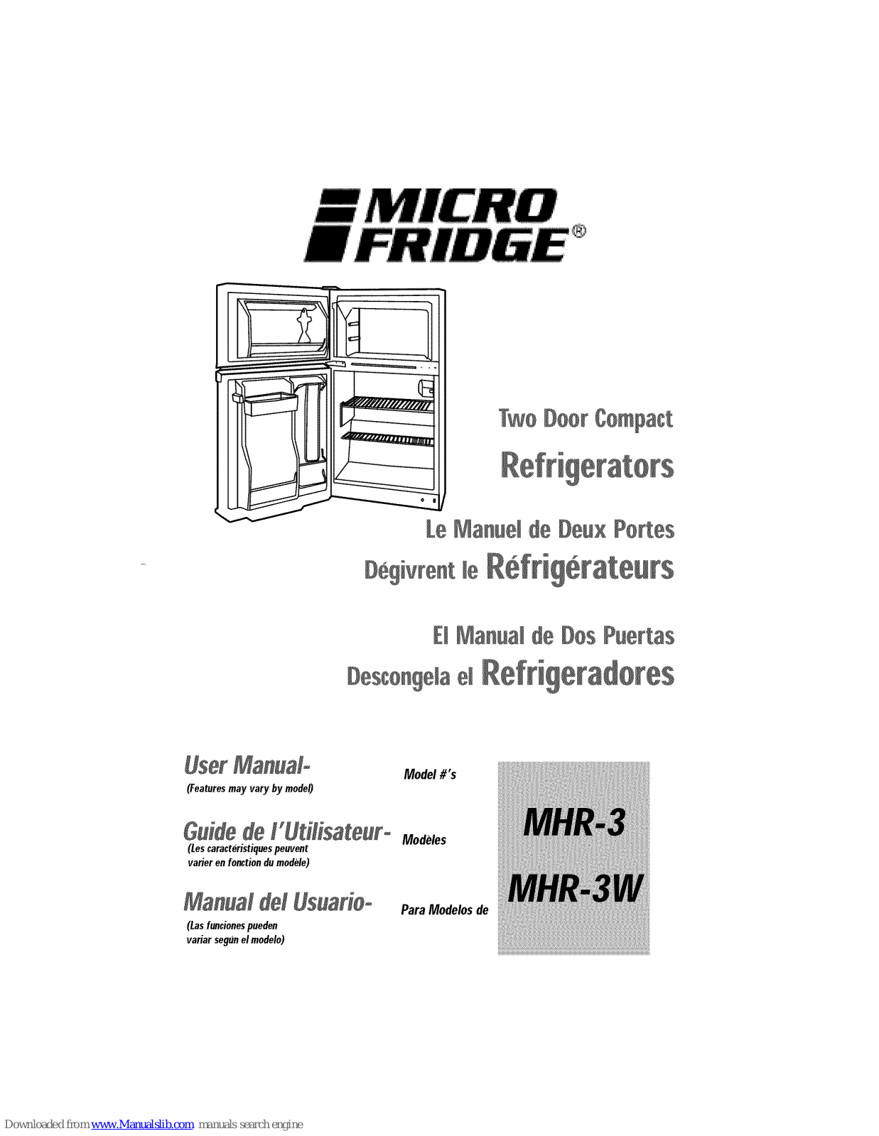 MicroFridge MHR-3, MHR-3W User Manual - ManualMachine.com