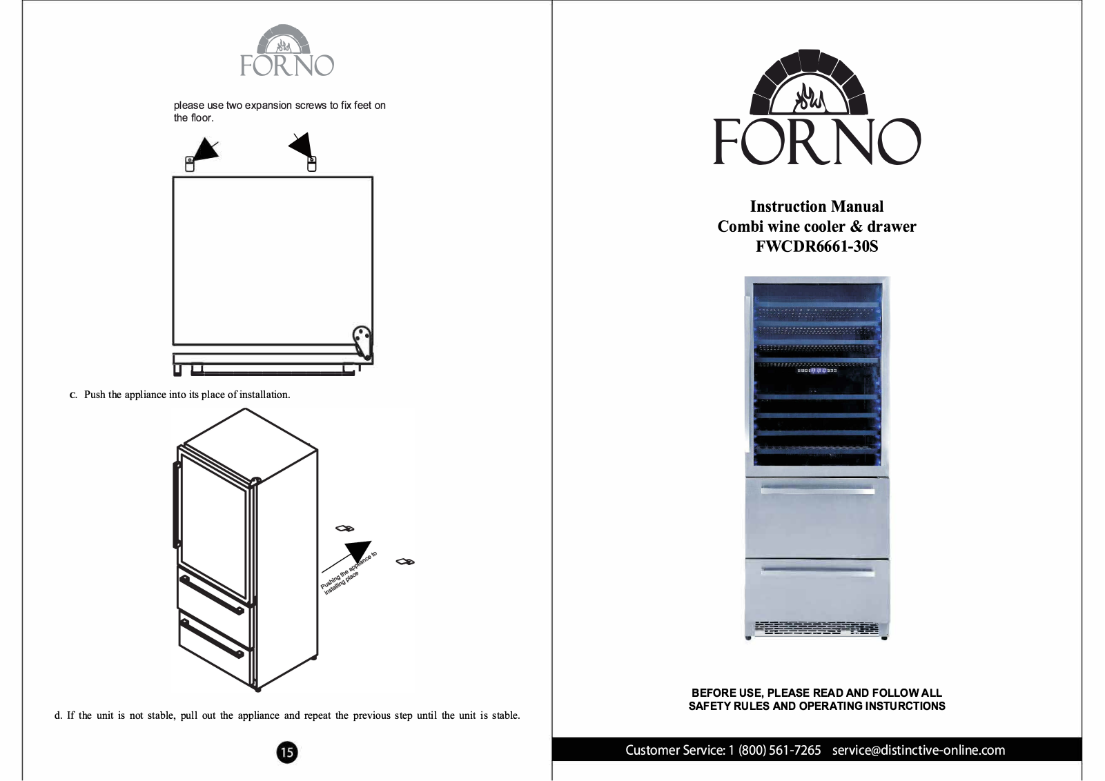 Forno FWCDR666130 User  Guide