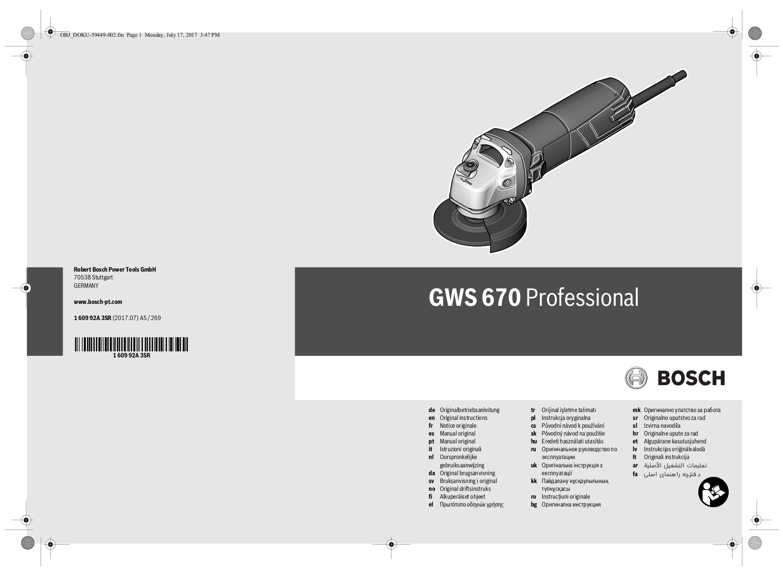 Bosch GWS 670 User Manual