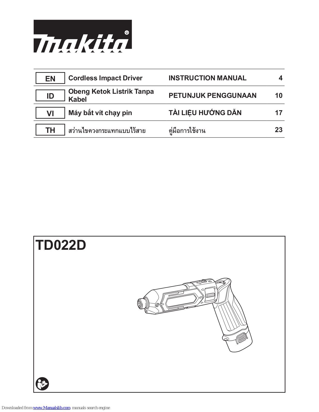 Makita TD022D Instruction Manual