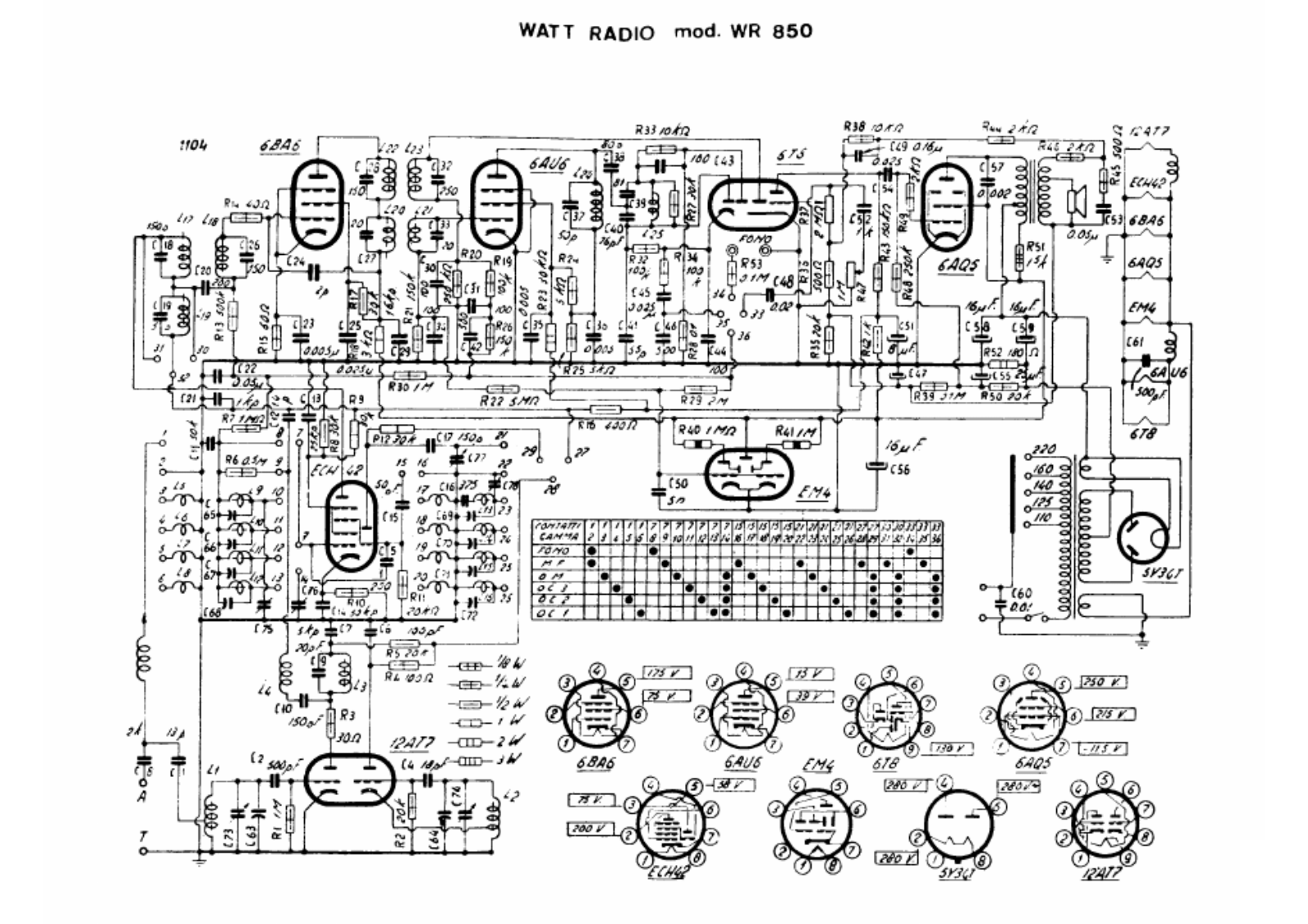 Watt Radio wr850 schematic