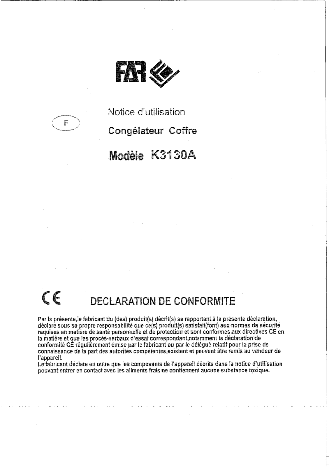 FAR K3130A User Manual