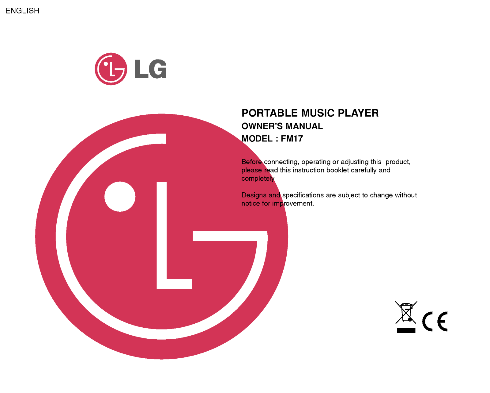 LG MF-FM17S5K, MF-FM17S1K User Manual