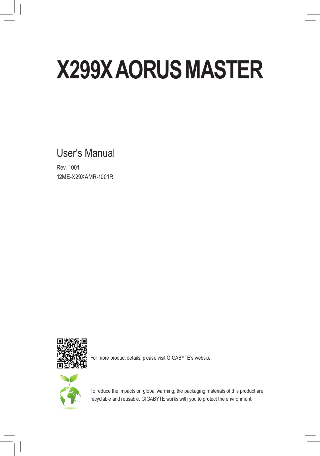 Gigabyte X299X Aorus Master User Manual