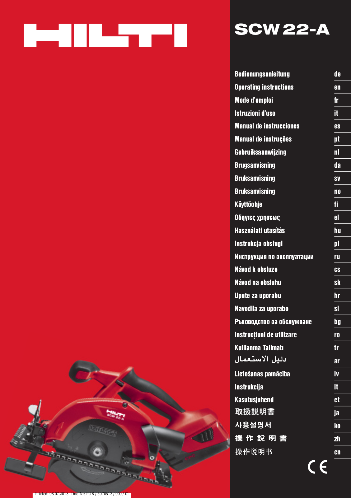 Hilti SCW 22-A User Manual