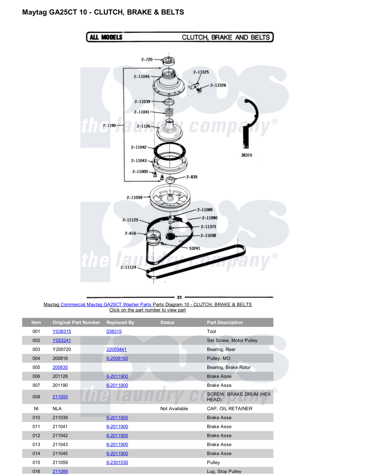 Maytag GA25CT Parts Diagram