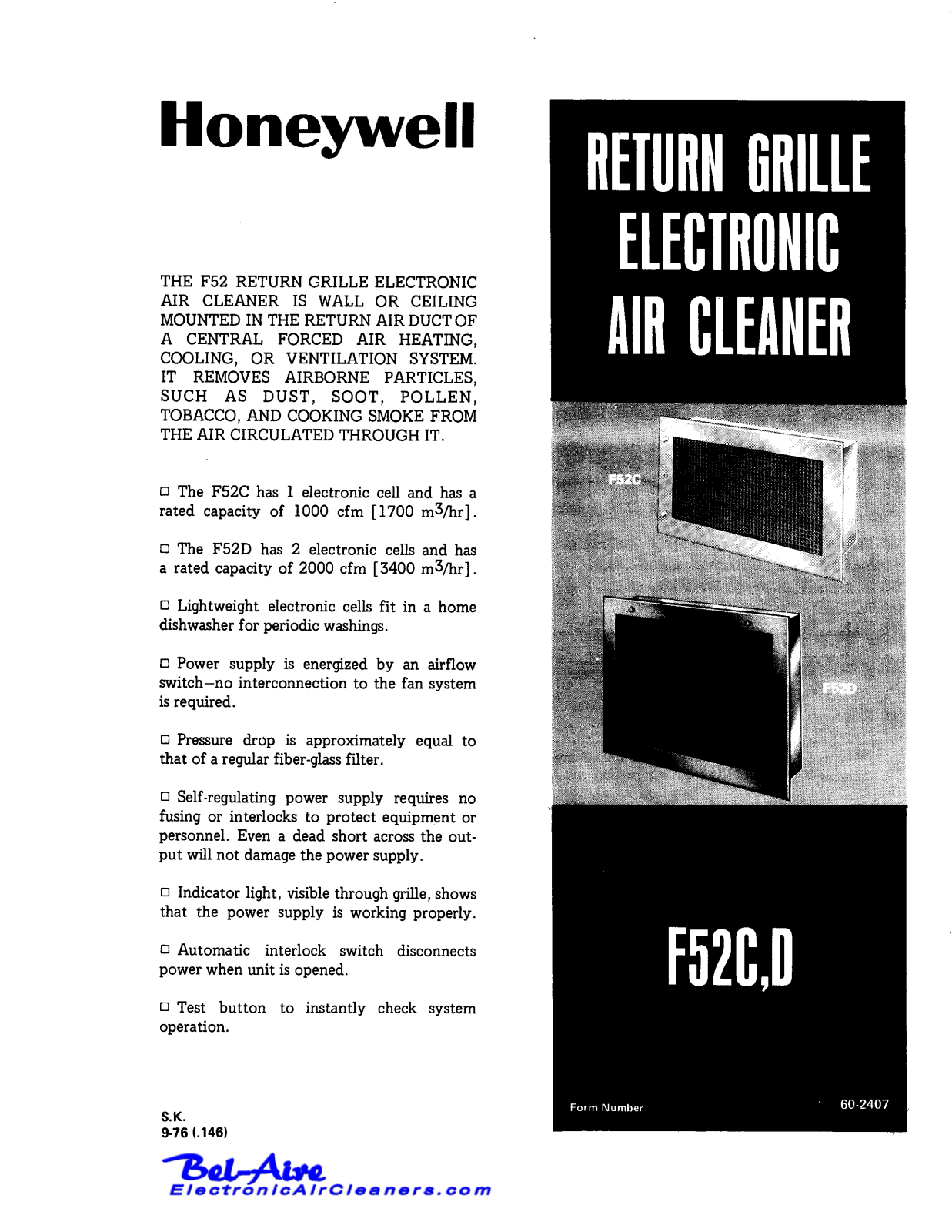 Honeywell F52C, F52D User Manual