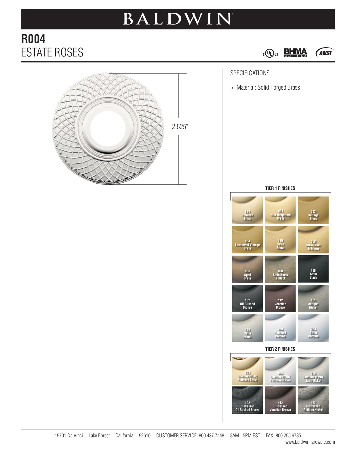 Baldwin R004 User Manual