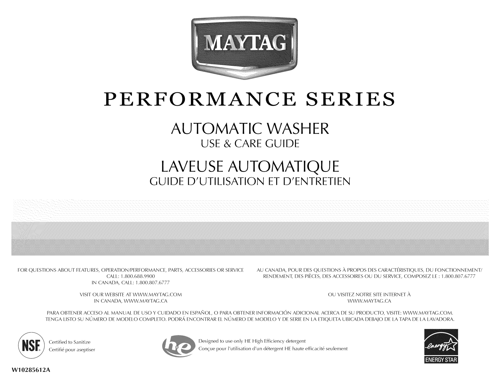 Maytag MHWZ600WR01, MHWZ400TQ03 Owner’s Manual