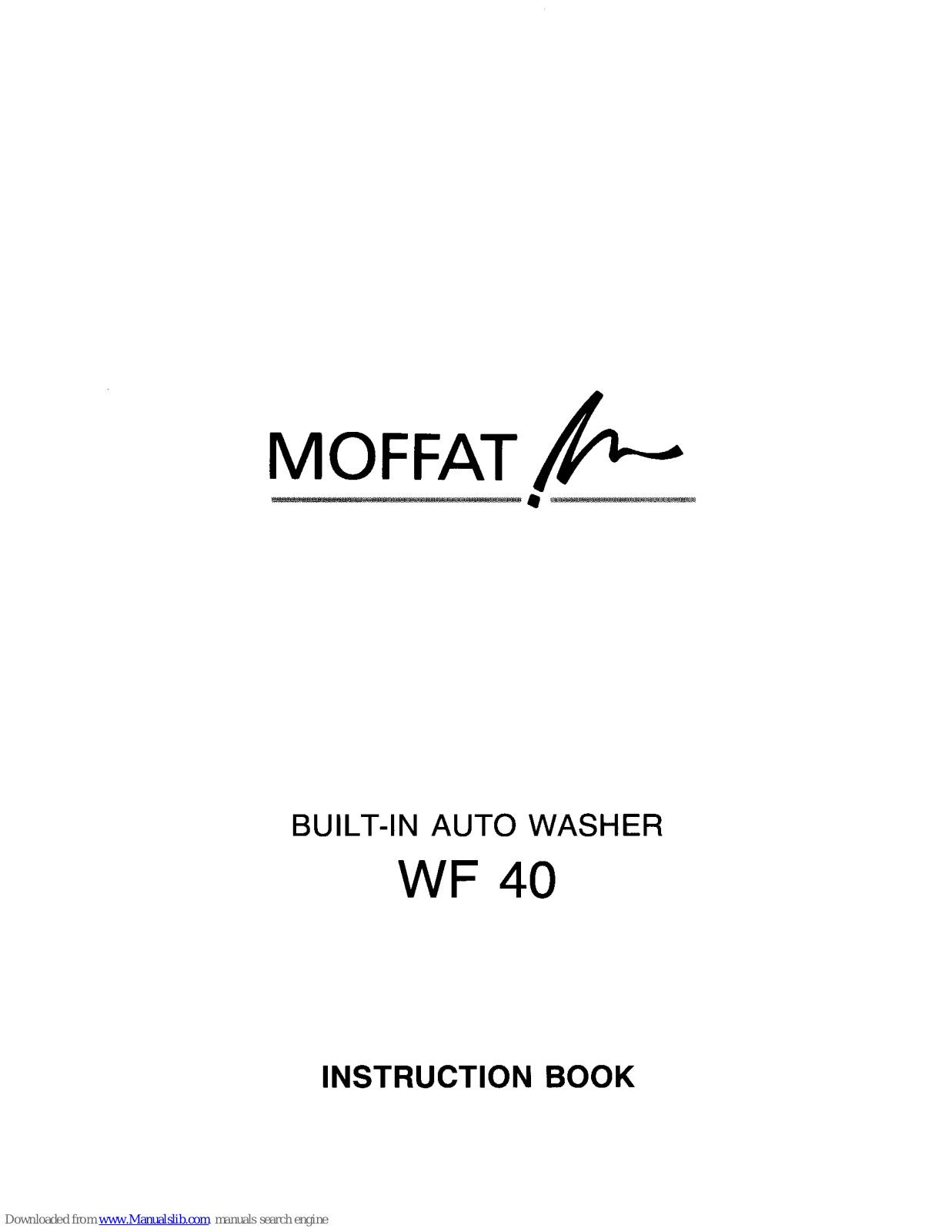 Moffat WF40B, WF40W Instruction Manual