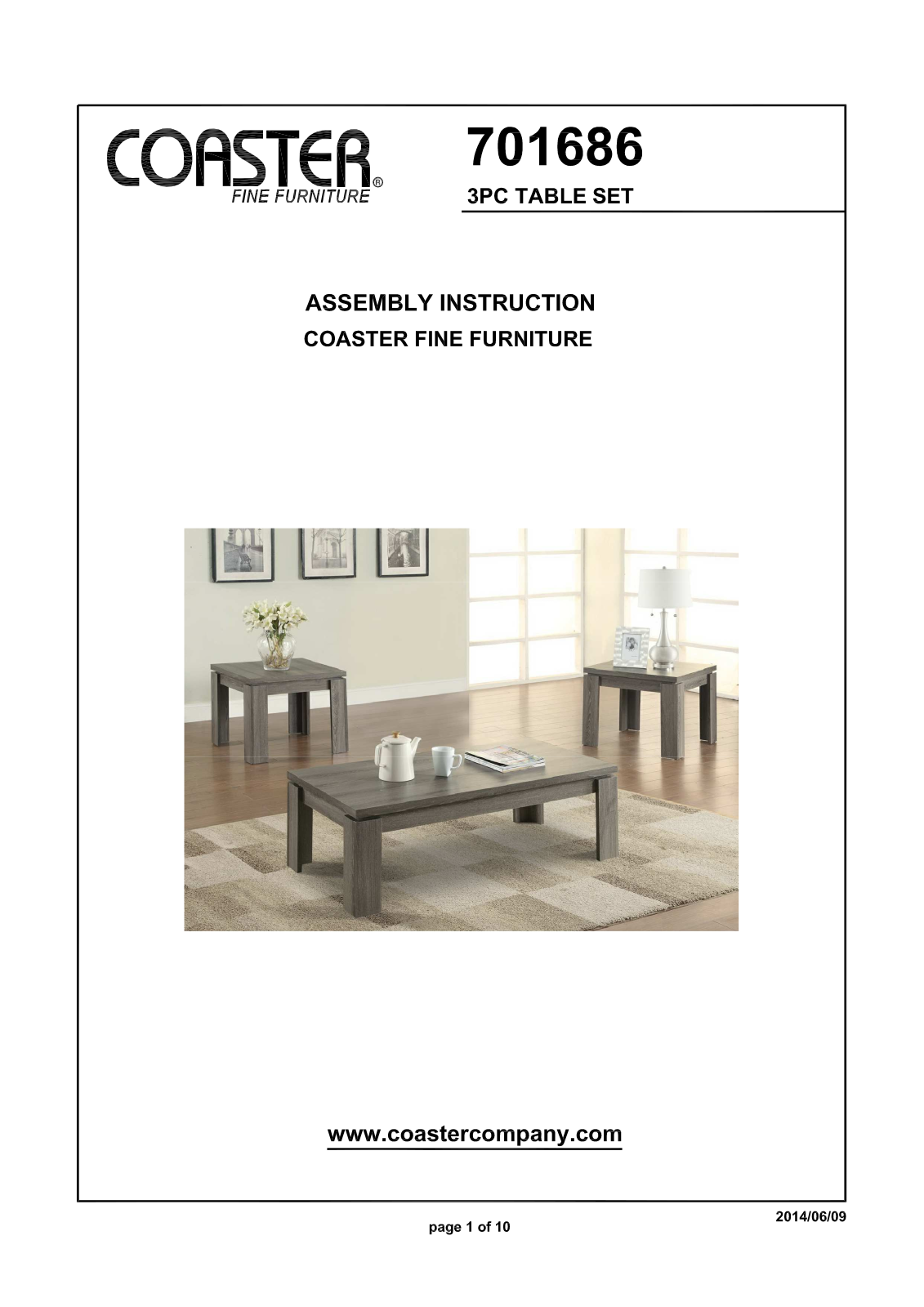 Coaster 701686 Assembly Guide - ManualMachine.com
