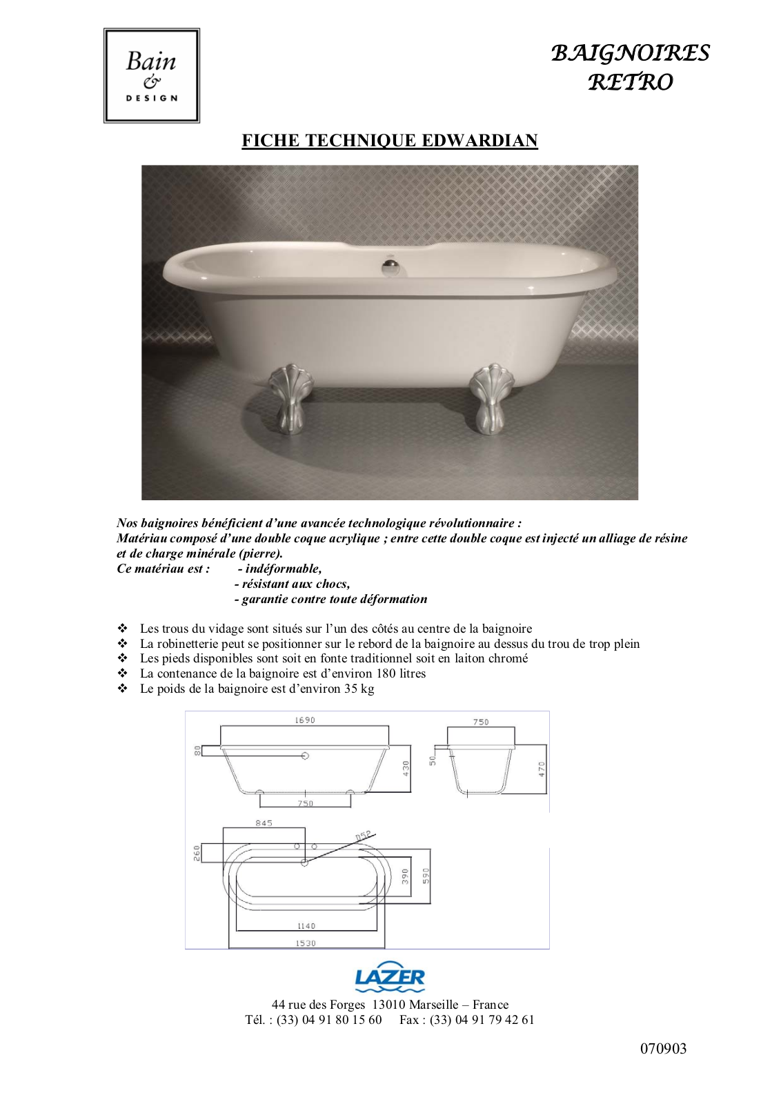 Lazer EDWARDIAN User Manual