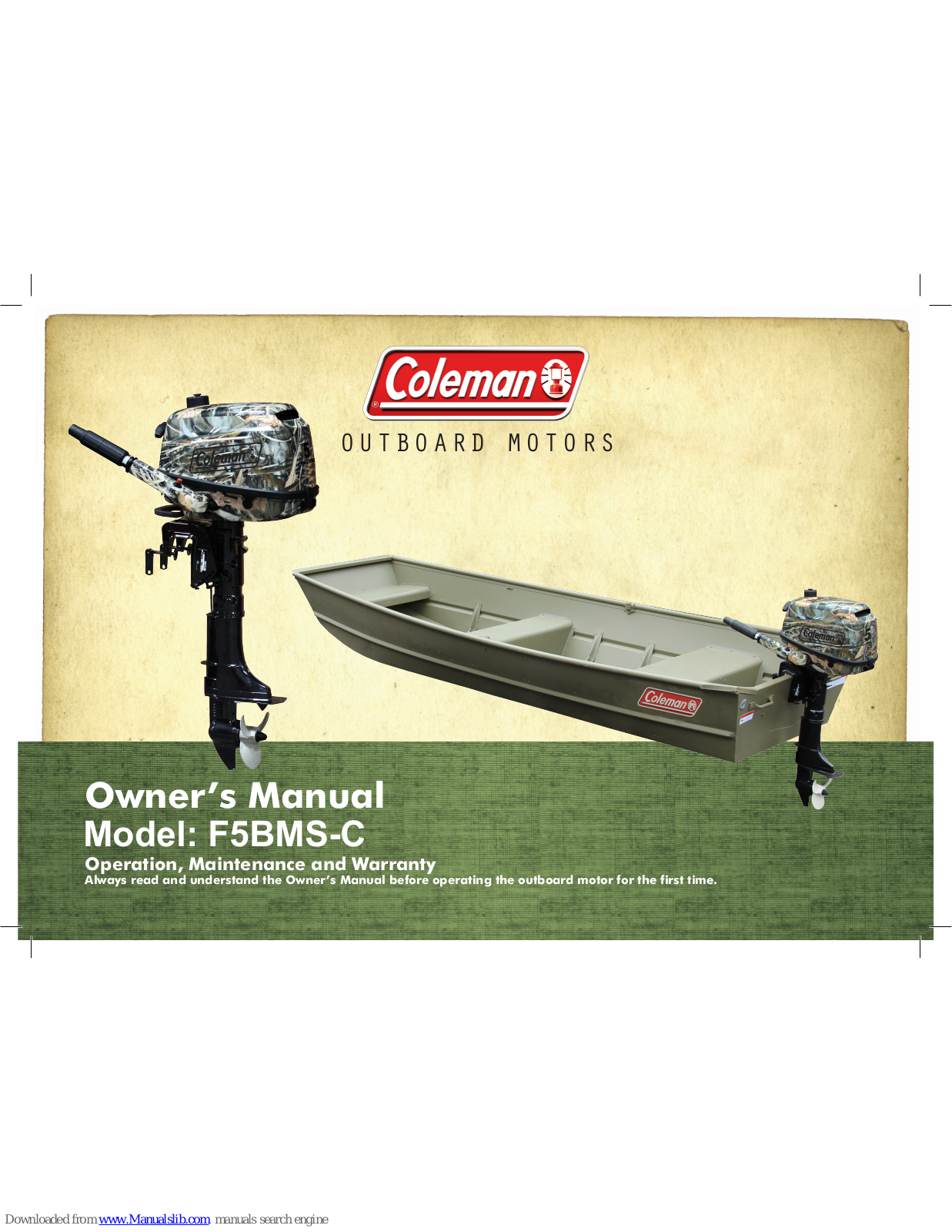 Coleman F5BMS-C, F5BM Owner's Manual