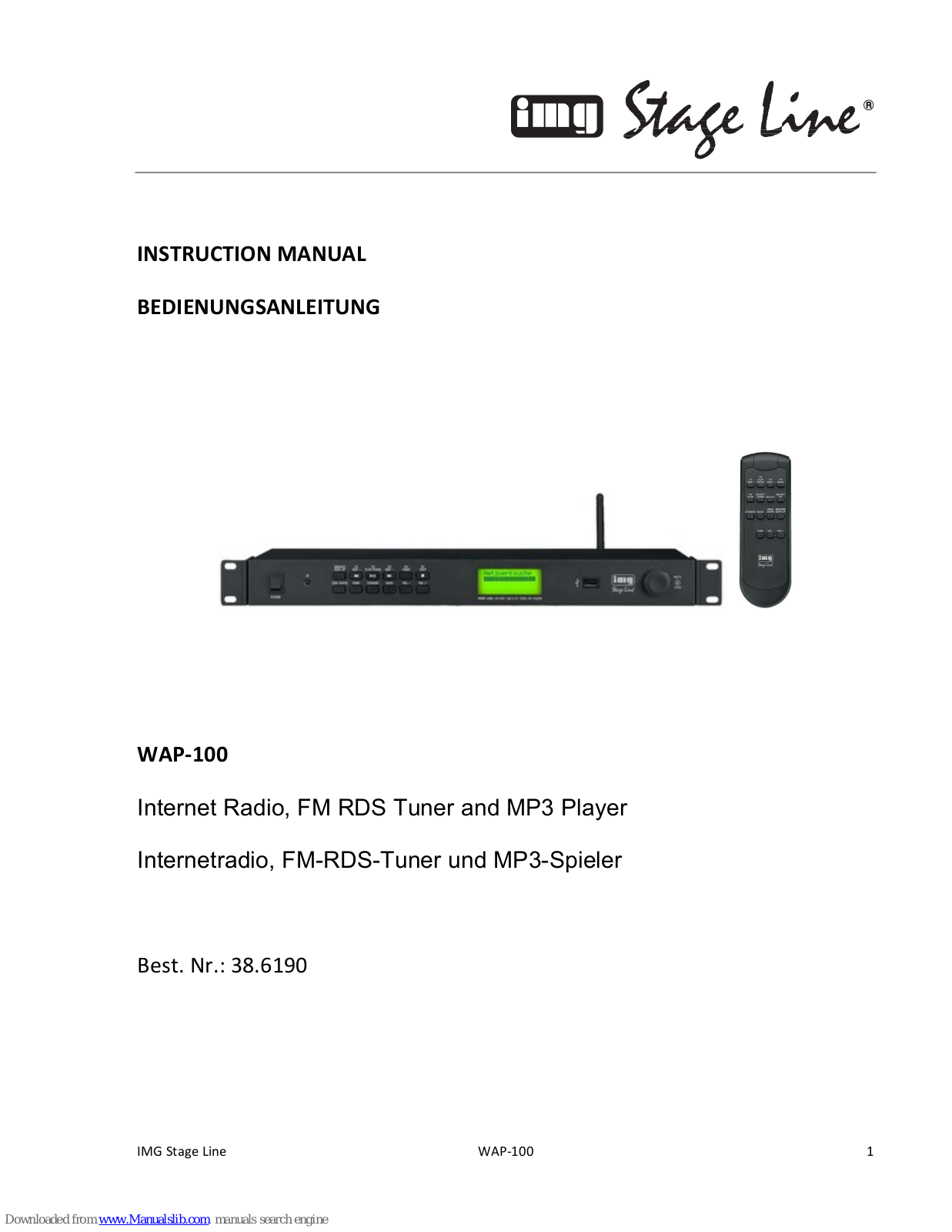 Stageline WAP-100 Instruction Manual