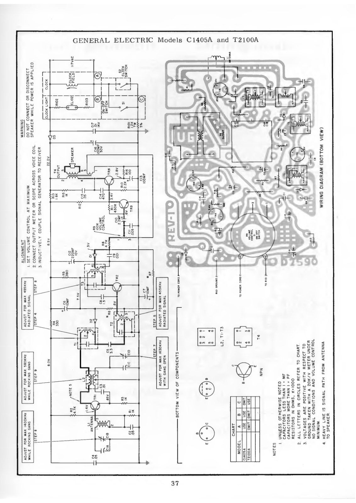 General T2100A, C1405A Schematic