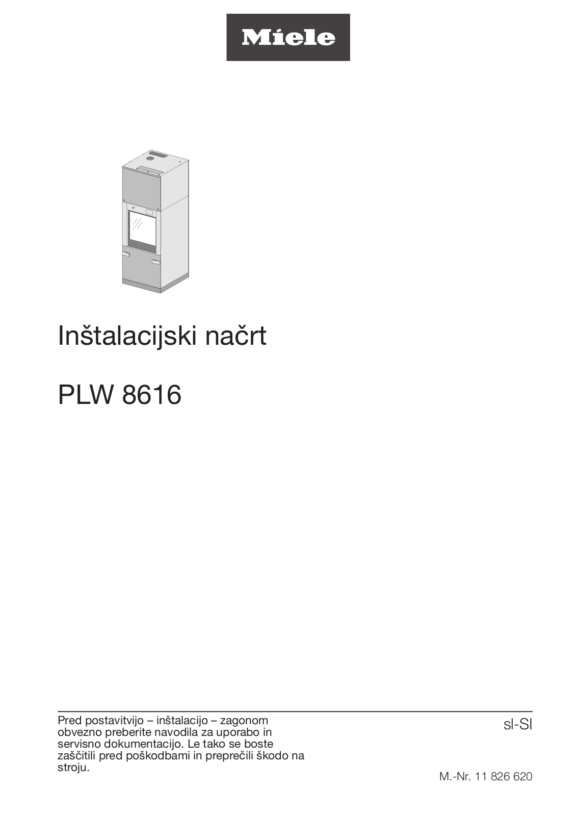 Miele PLW 8616 Installation plan