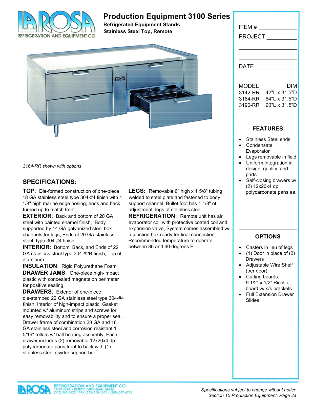 Larosa 3142-RR User Manual