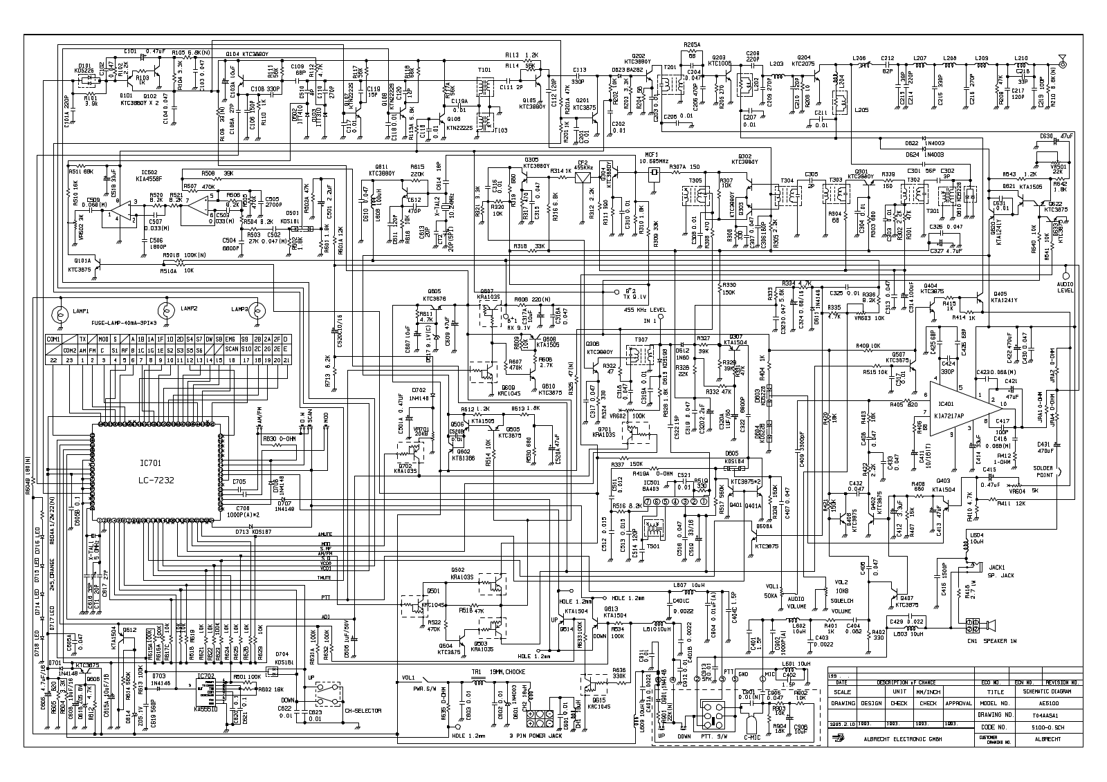 Albrecht ae51xx, AE 5150, AE 5100, AE 51200, 5100 Circuit Diagram