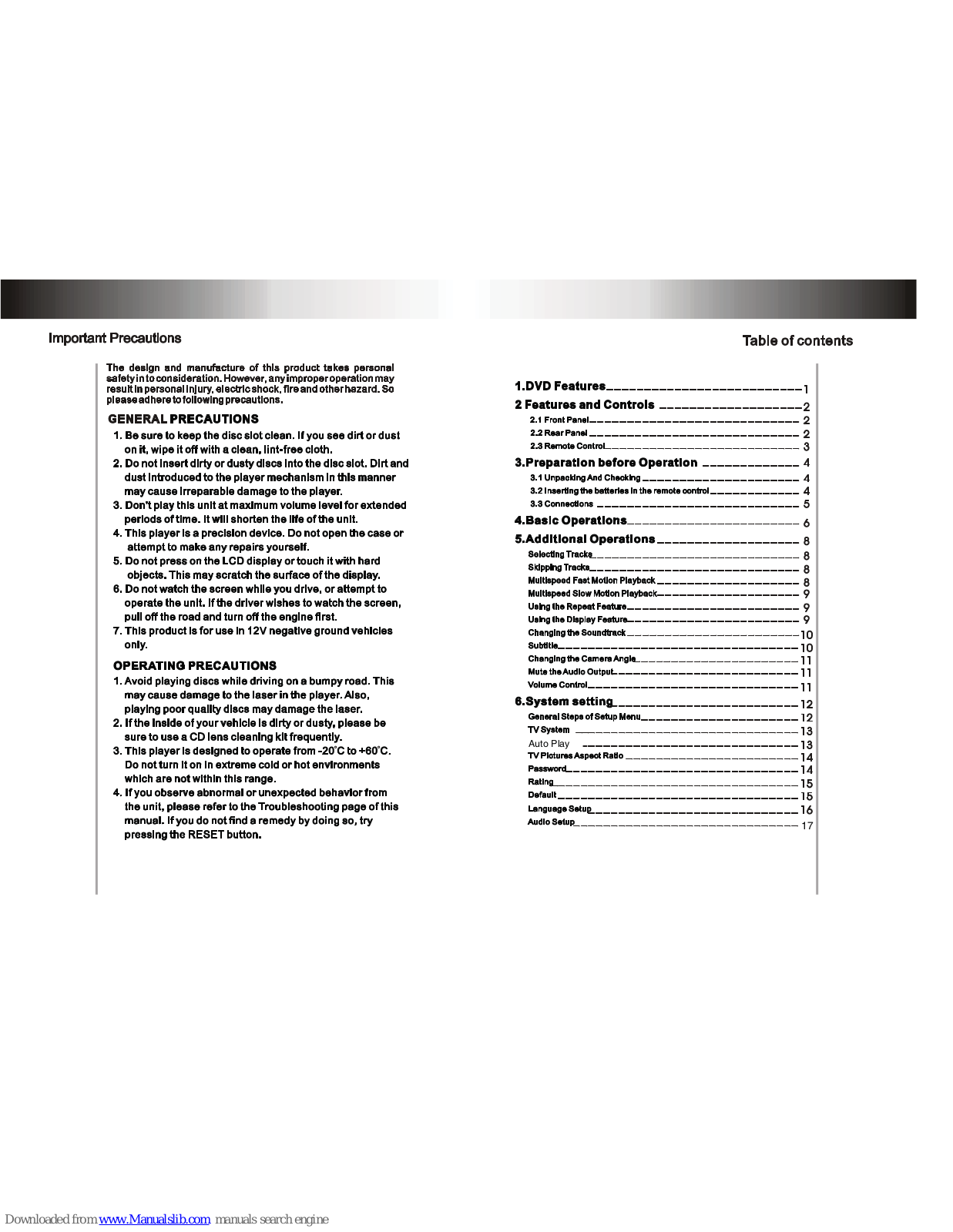 Boss DVD Player User Manual