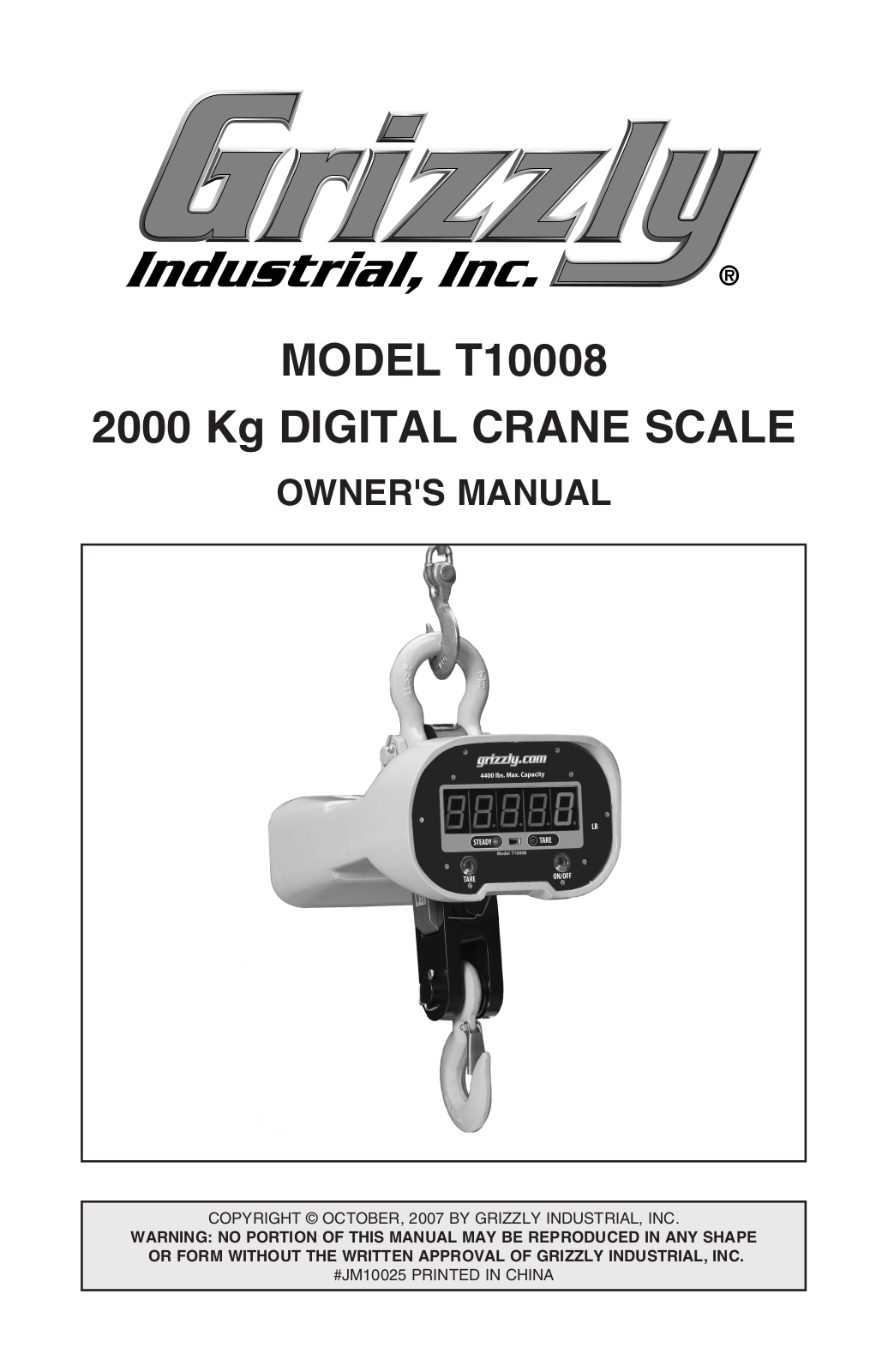 Grizzly T10008 User Manual