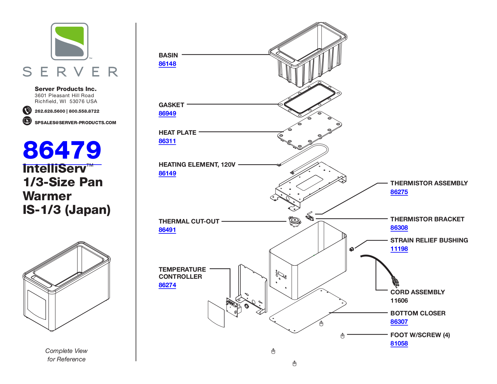 Server 86479 Parts Manual