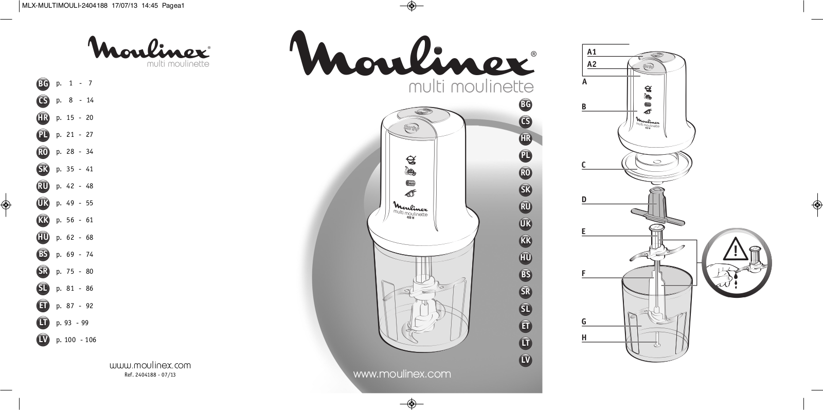 Moulinex AT718A User manual