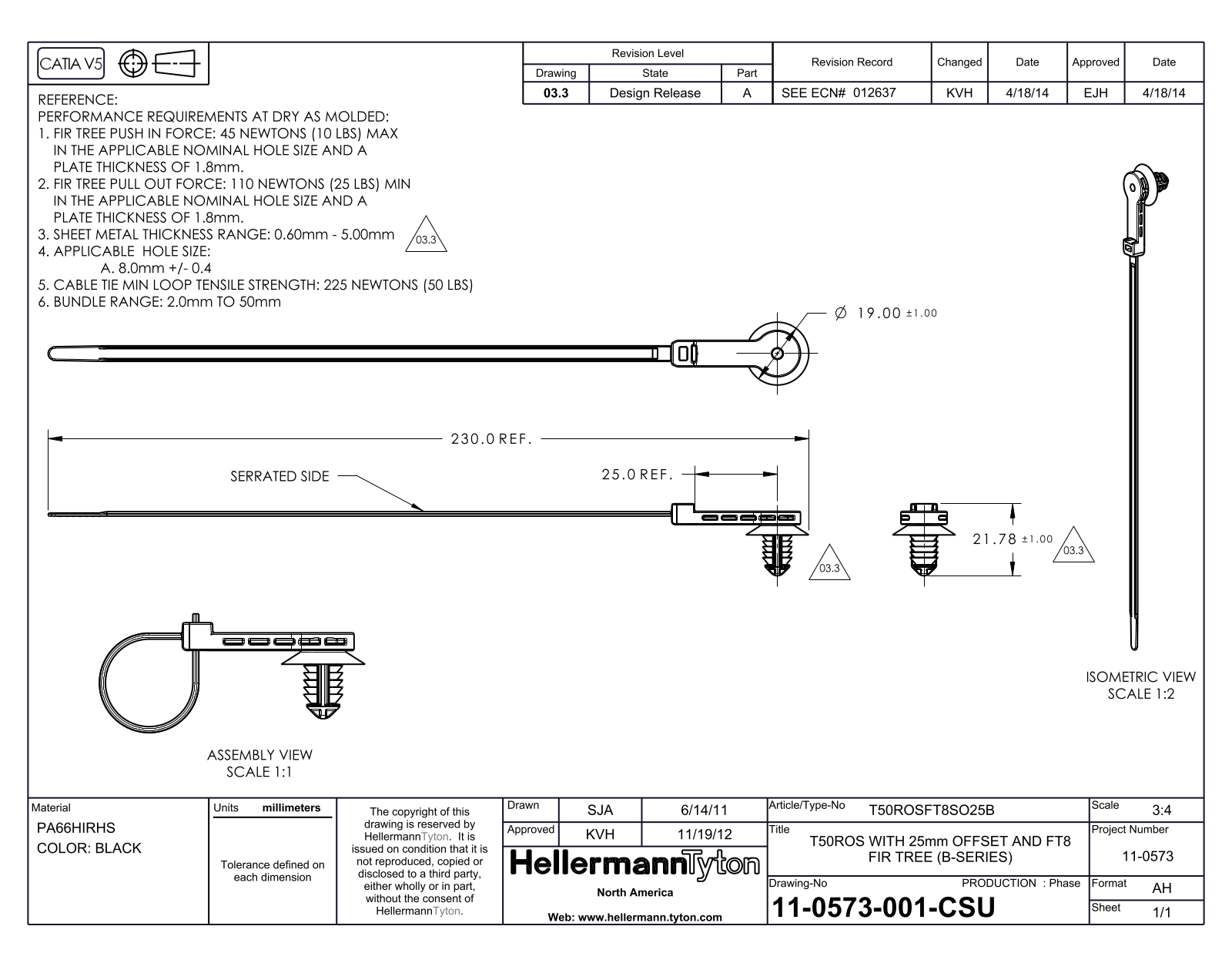 HellermannTyton T50ROSFT8SO25B Reference Drawing - ManualMachine.com