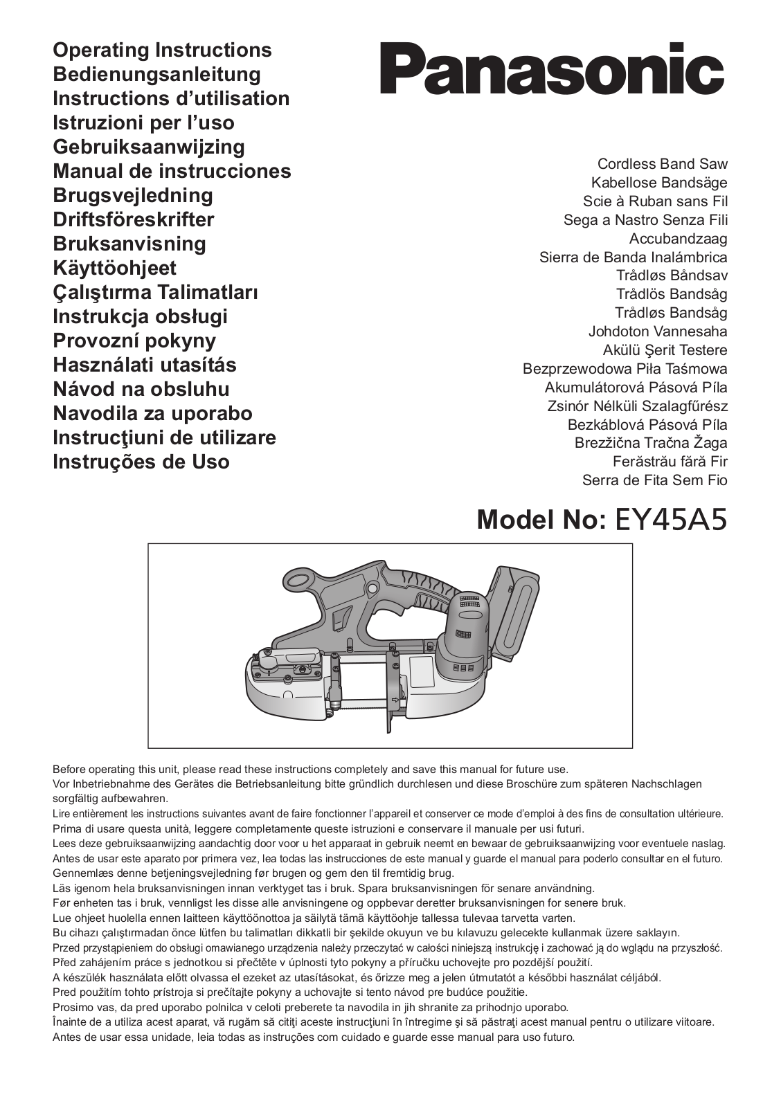 PANASONIC EY45A5 User Manual