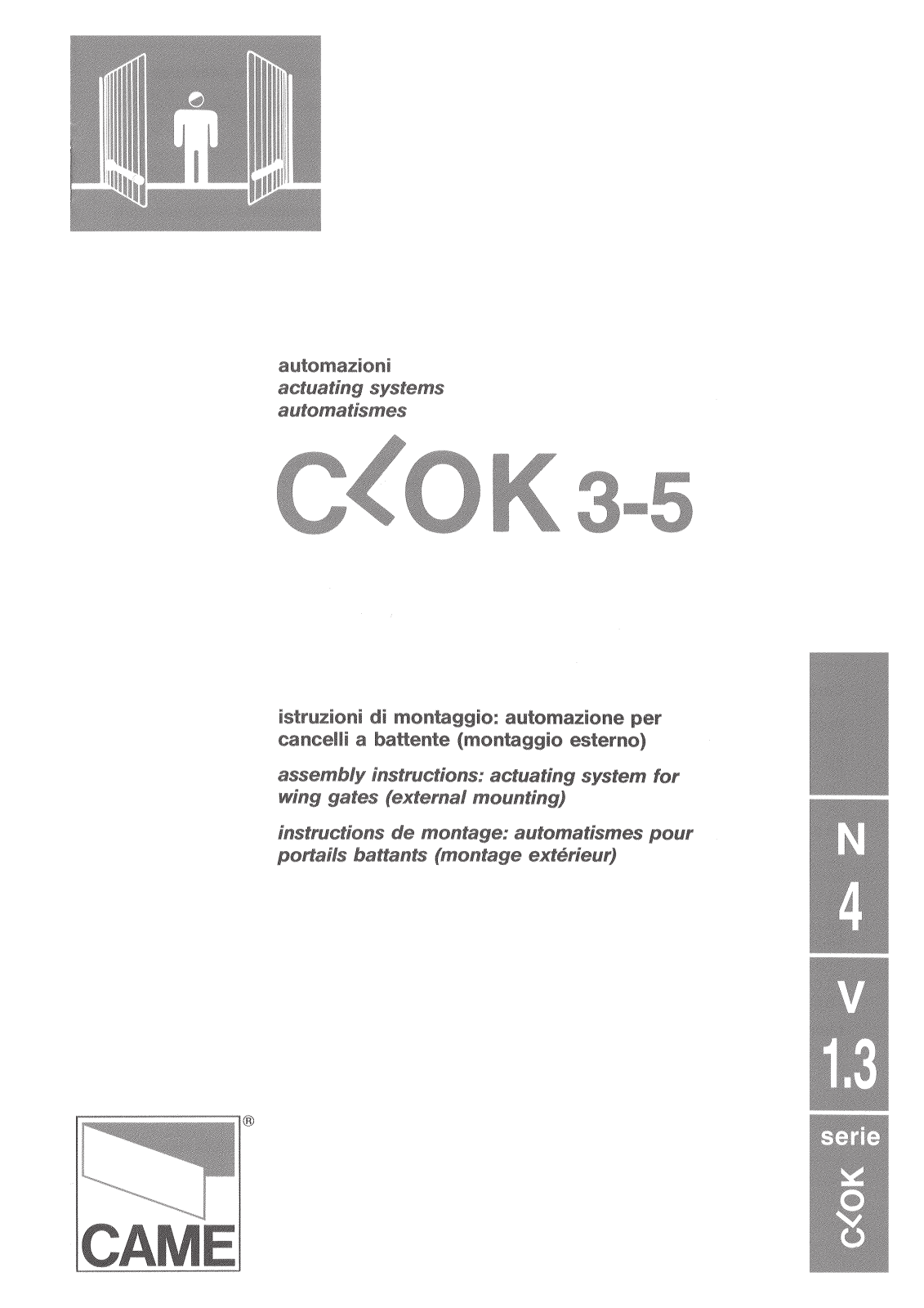 CAME CLOK 3-5 User Manual