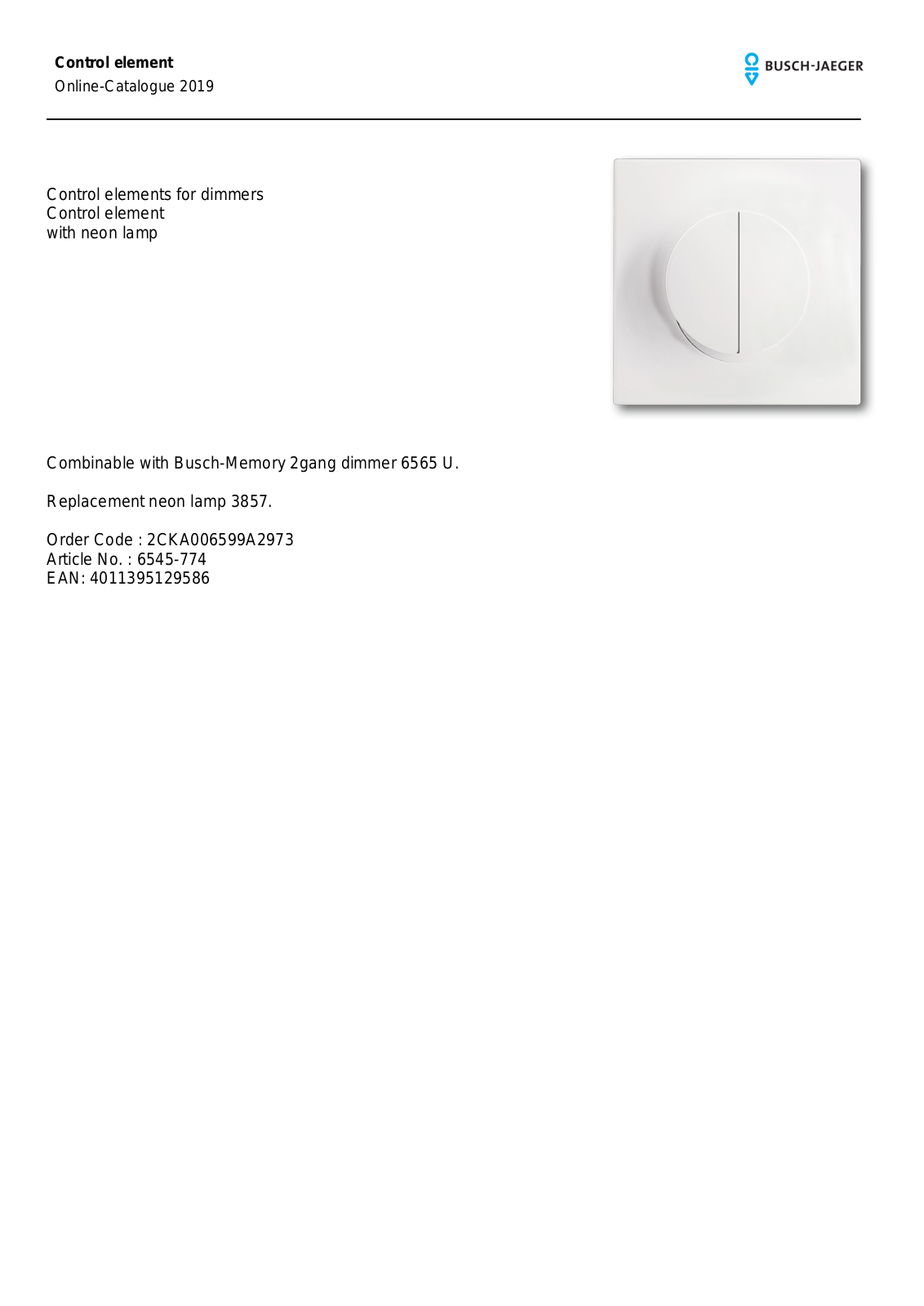 Busch-Jaeger 6545-774 User Manual