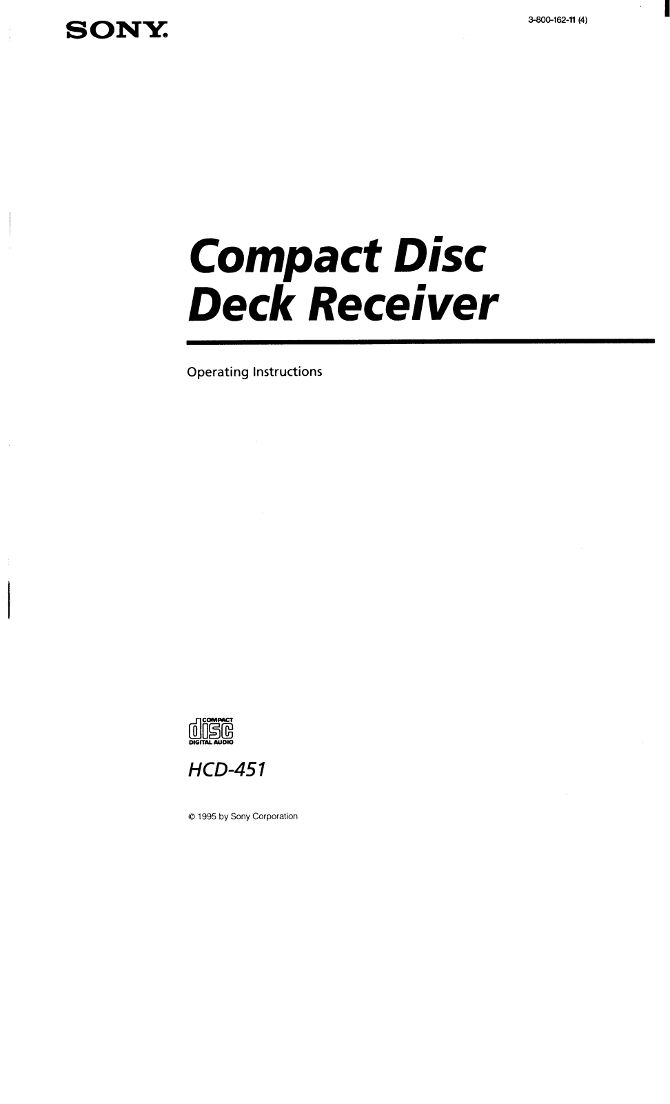 Sony HCD-451 Operating Manual