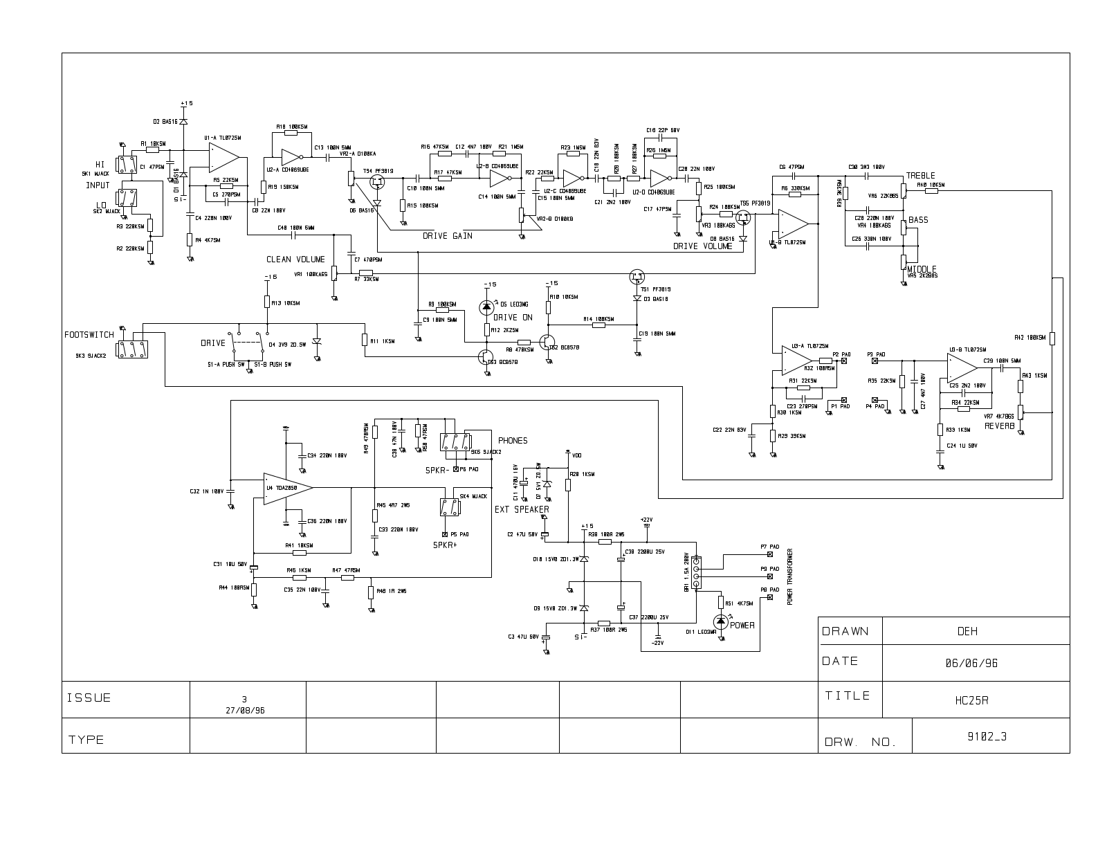 Laney HC25 Schematic