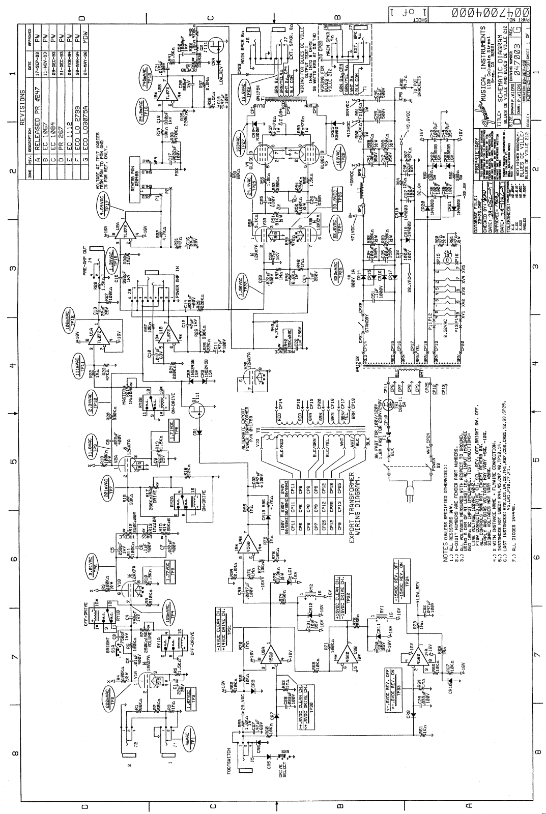 Fender Blues-DeVille Schematic