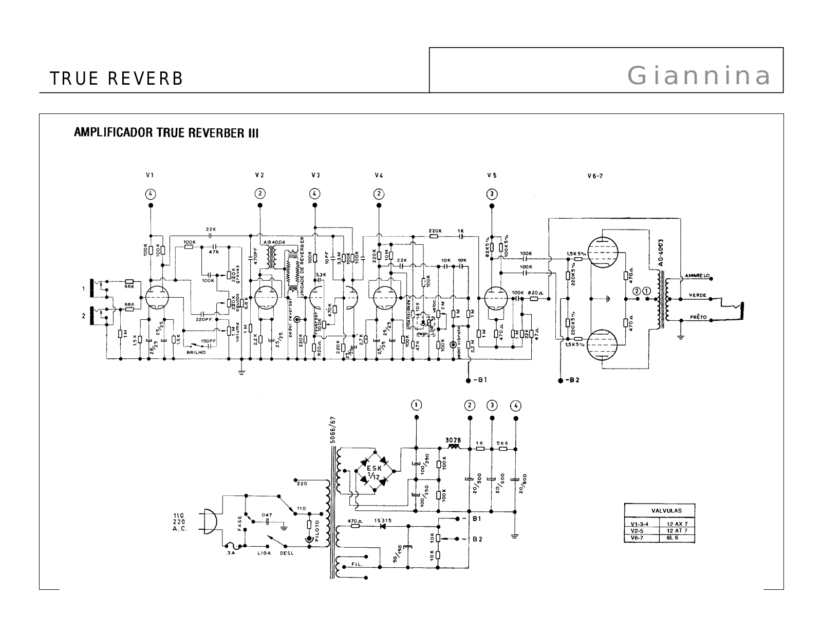 Giannini True Reverb Schematic