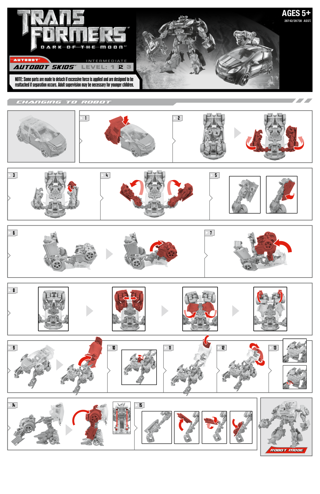 HASBRO TRANSFORMERS MECHTECH Deluxe Class AUTOBOT SKIDS User Manual