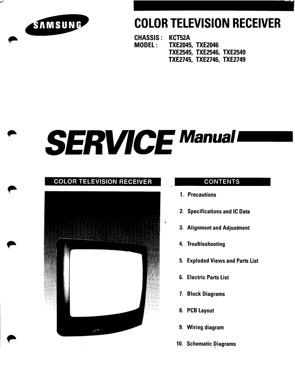 SAMSUNG TXE2046, TXE2545, TXE2546, TXE2549, TXE27 Service Manual