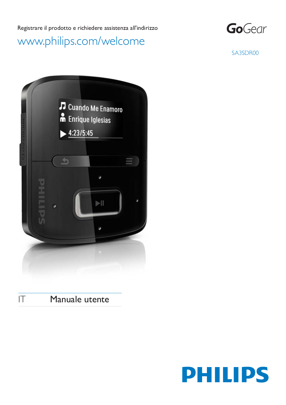 PHILIPS SA3SDR00DN User Manual