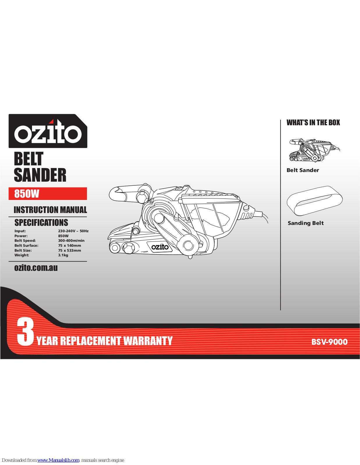 Ozito bsv-9000, bsr-7000 Instruction Manual