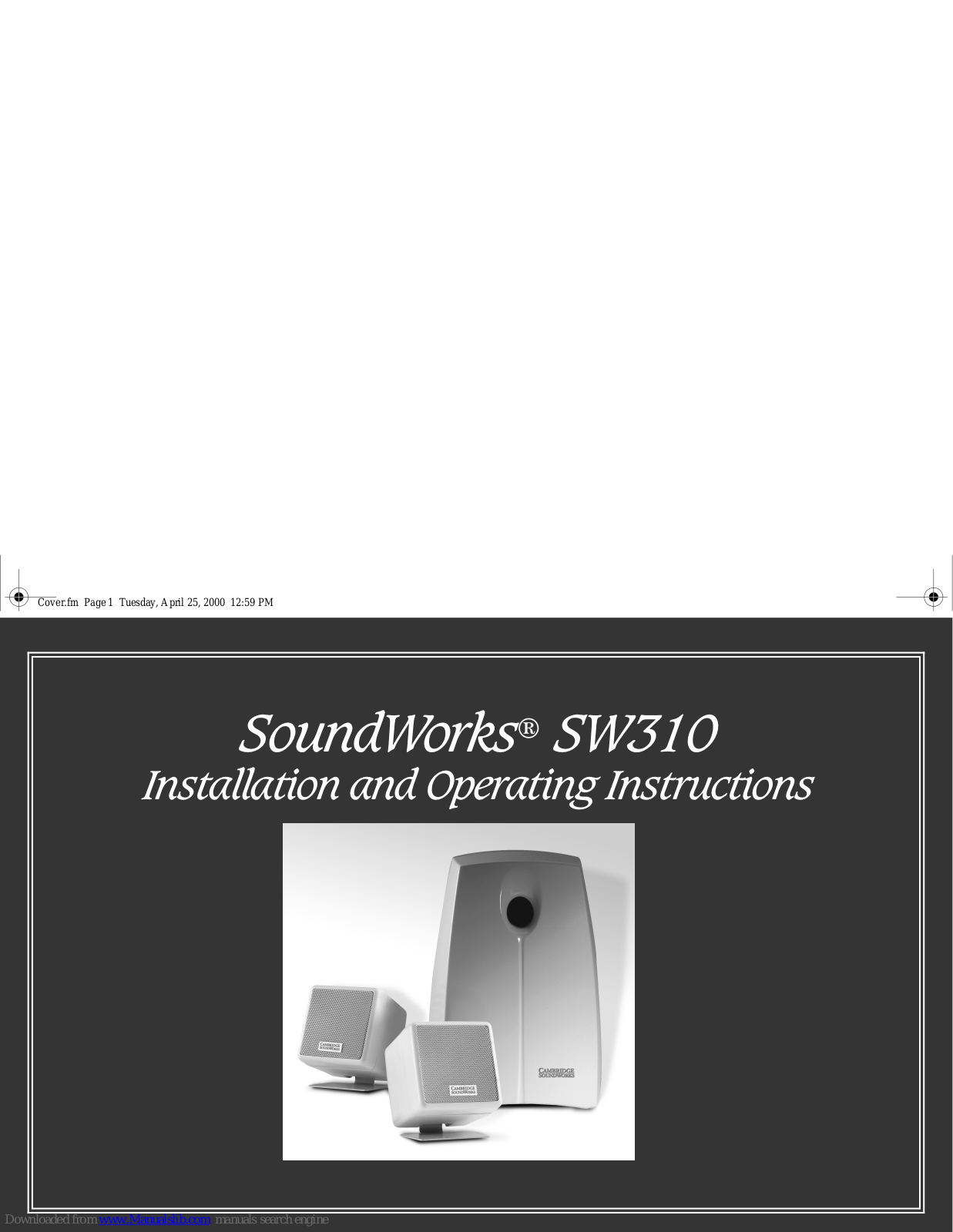 SoundWorks SW310 Installation And Operating Instructions Manual