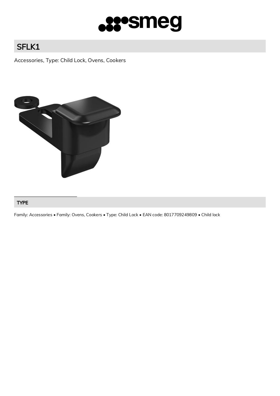 Smeg SFLK1 Technical sheet