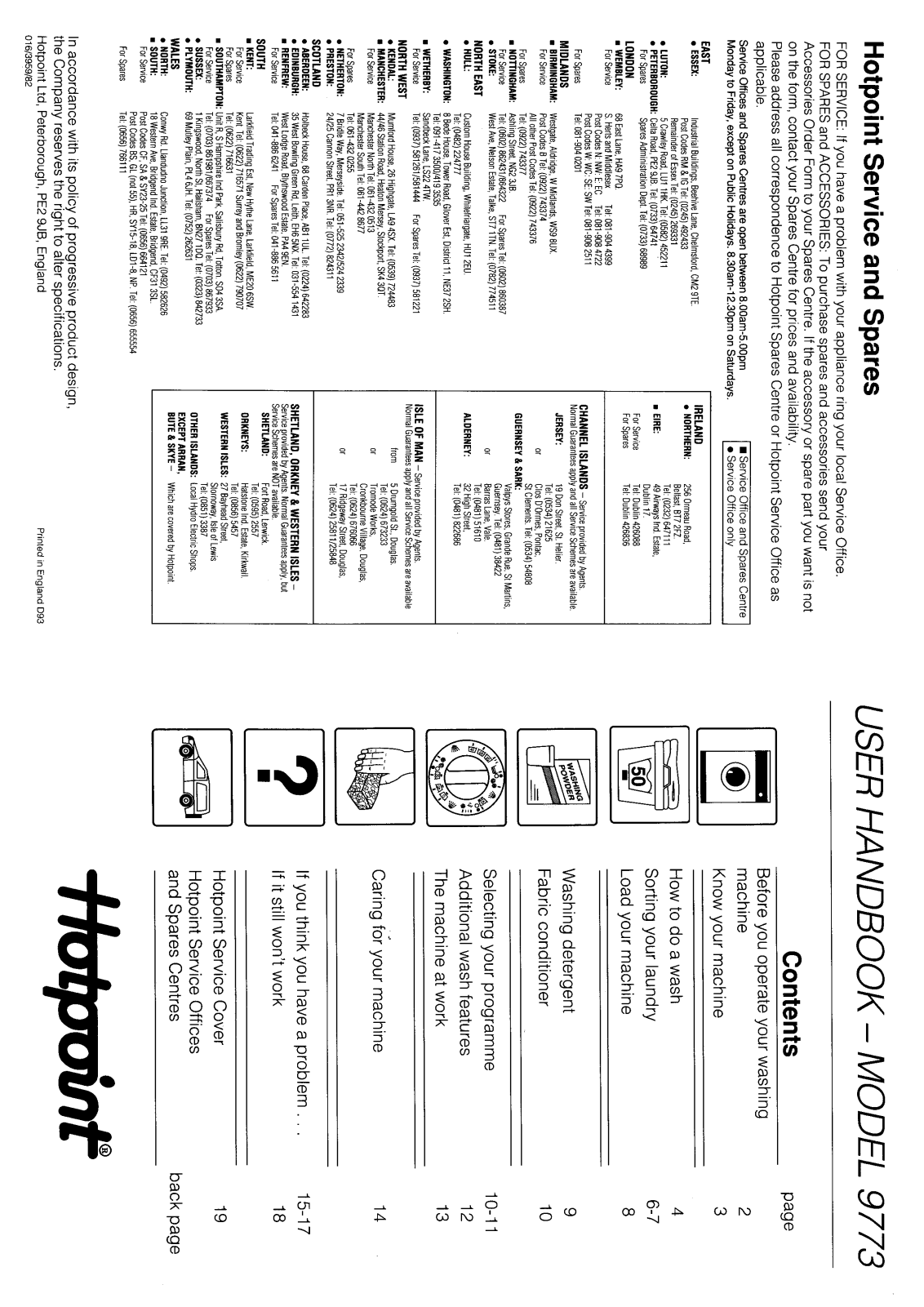 Hotpoint 9773 User Manual